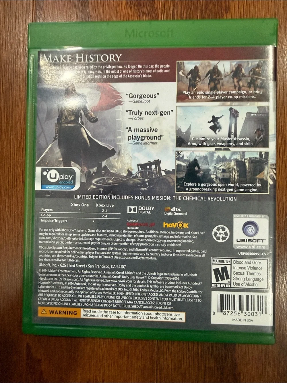 Assassin’s Creed Unity Limited Edition Xbox One Video Game